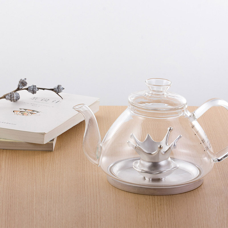 点石成金足银玻璃养生银壶,烧水壶观赏壶,办公家居礼品