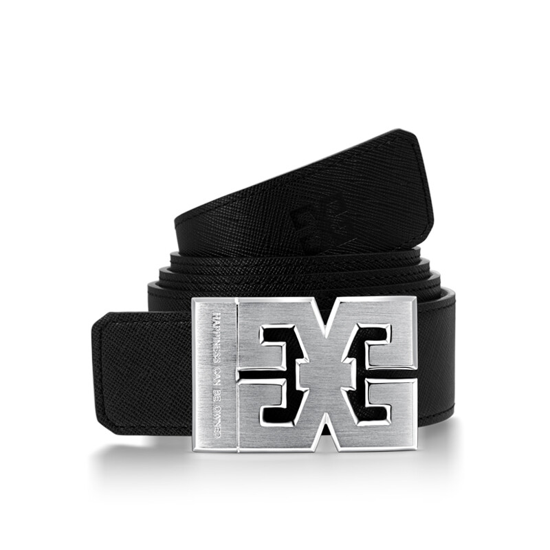 成功王道 S925银电白素银拉丝工艺皮带扣