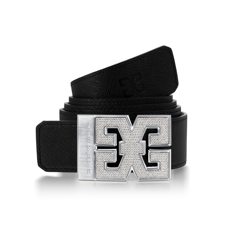 成功王道 S925银电白皮带扣