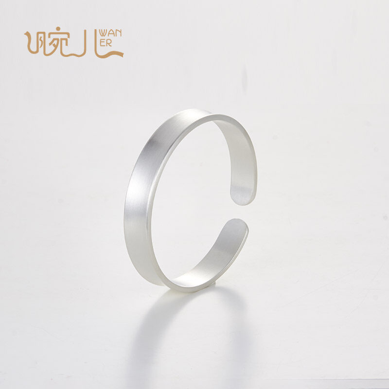 浮光流影纯银手镯女款送妈妈礼物白银999足银镯子