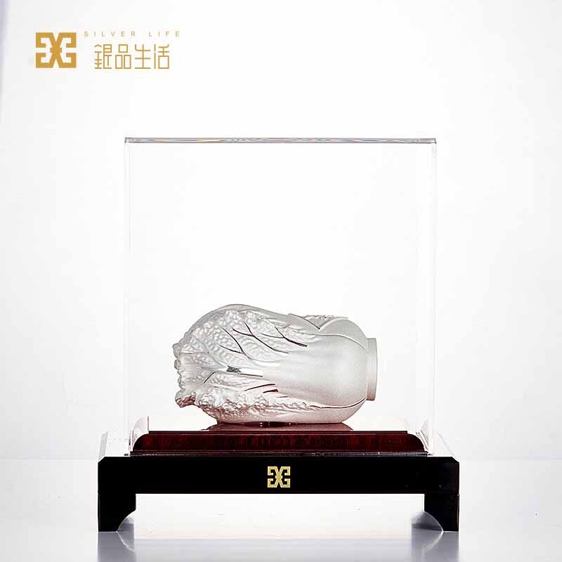 足银百财招来银饰摆件白菜造型设计家居客厅店铺办公室创意银饰品