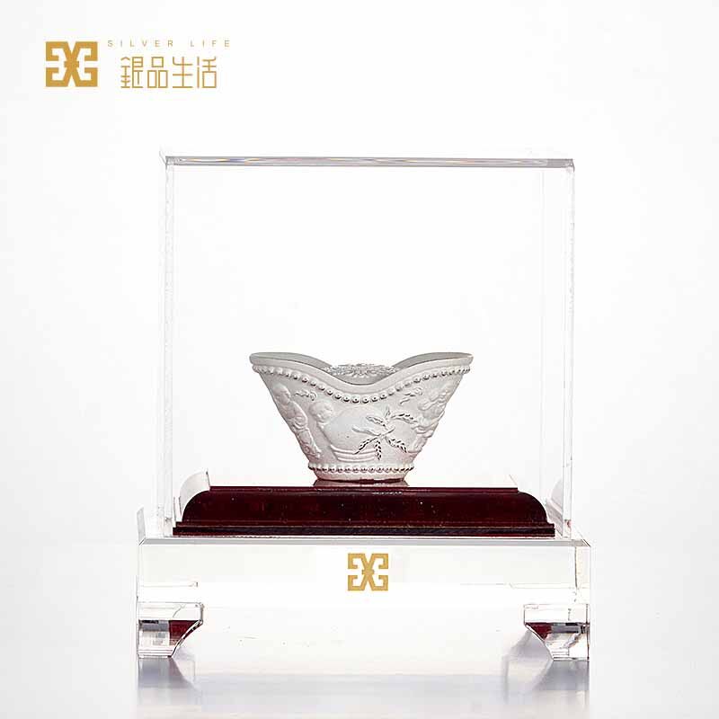 足银元宝送福银饰摆件元宝造型设计家居客厅店铺办公室创意银饰品