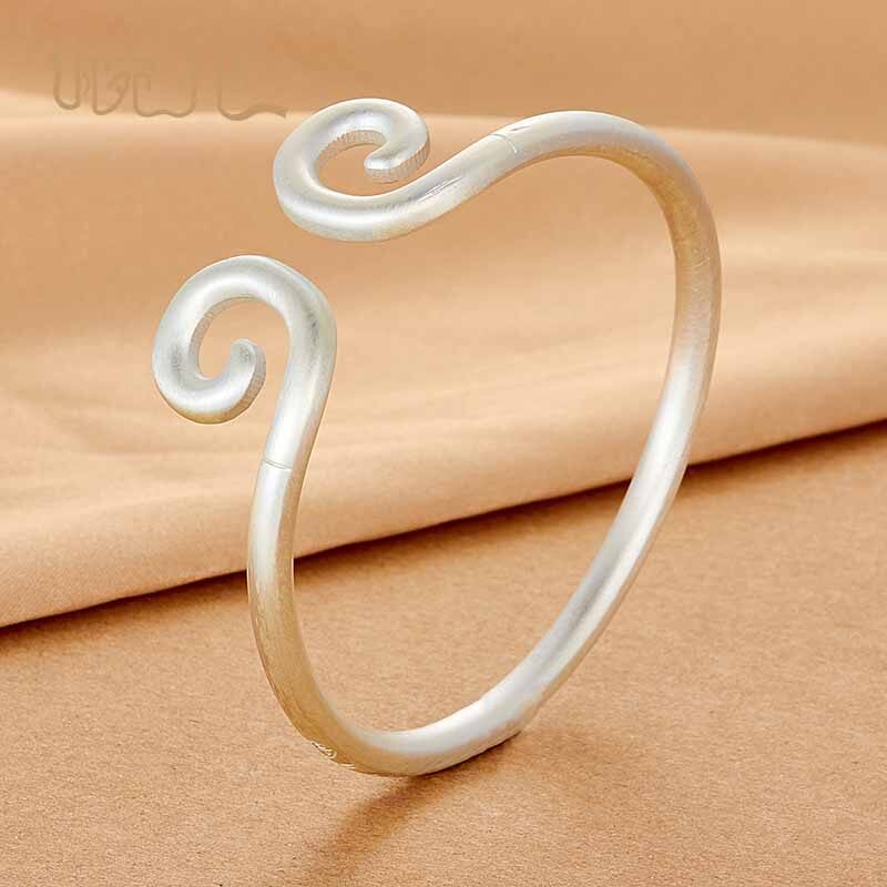 一生所爱S999足银手镯女网红金箍手环镯子首饰