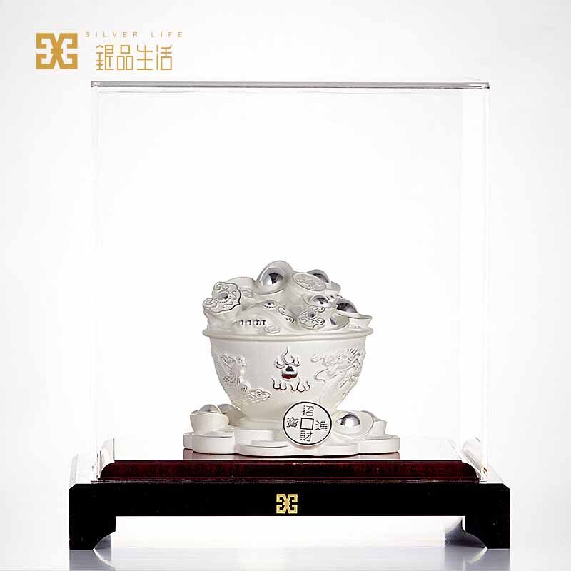 足银富贵金碗银饰摆件金碗造型设计家居客厅店铺办公室创意银饰品