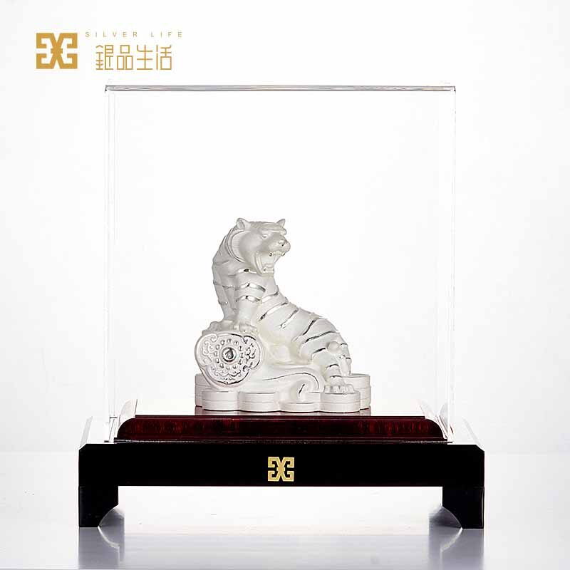 足银虎虎生威银饰摆件纯银虎生肖本命年礼物创意银饰礼品