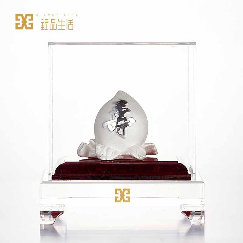 足银手套千秋银饰摆件寿桃造型设计家居客厅店铺办公室创意银饰品