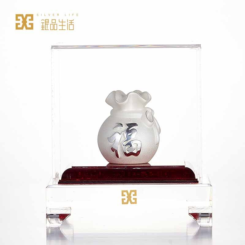 足银锦囊福袋银饰摆件福袋造型设计家居客厅店铺办公室创意银饰品